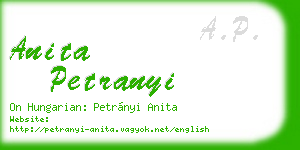 anita petranyi business card